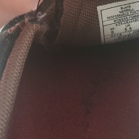 Merrell Black Suede Leather Loafers Slip On Flats Size 8 - Picture 6 of 6